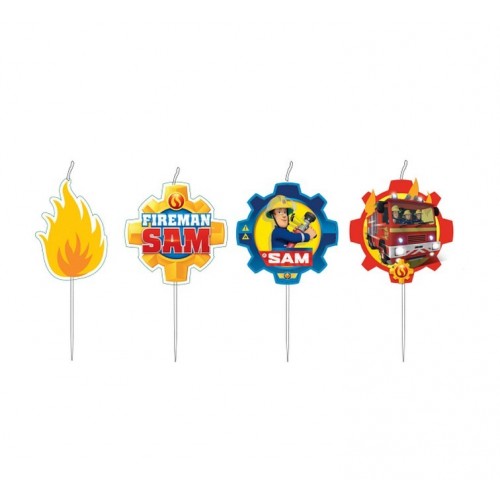 Cake candle mini 4 pcs - fireman SAM 2