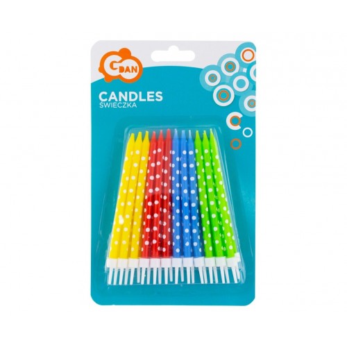 Cake candle dots - colored 24 pcs