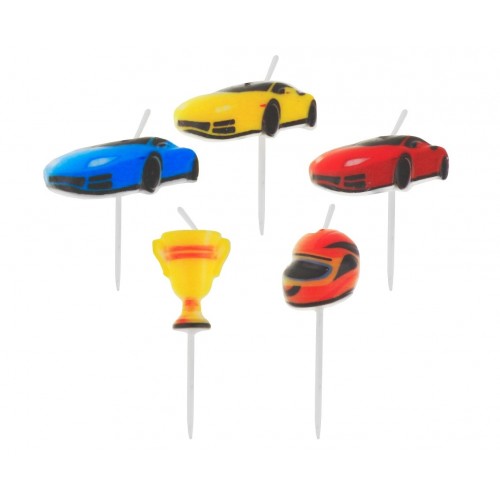 Cake candle Racing cars - 5pcs