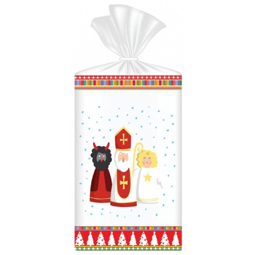Cellophane bag Large - Santa Claus + devil + angel - 18x30cm - 10 pcs