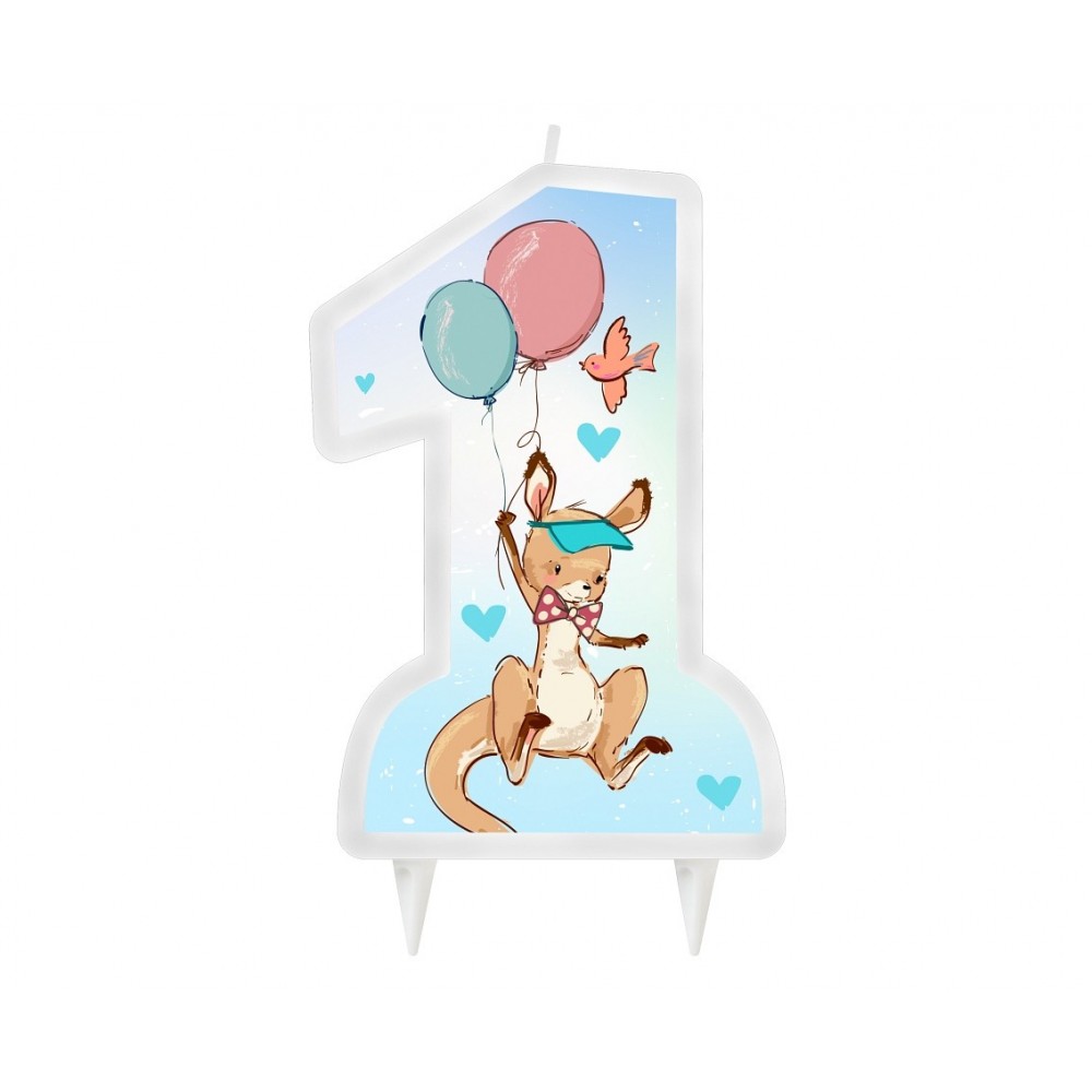 Pastel cake candle with kangaroo 1