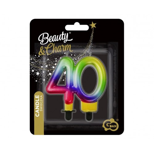 Anniversary cake candle rainbow GALAXY 40