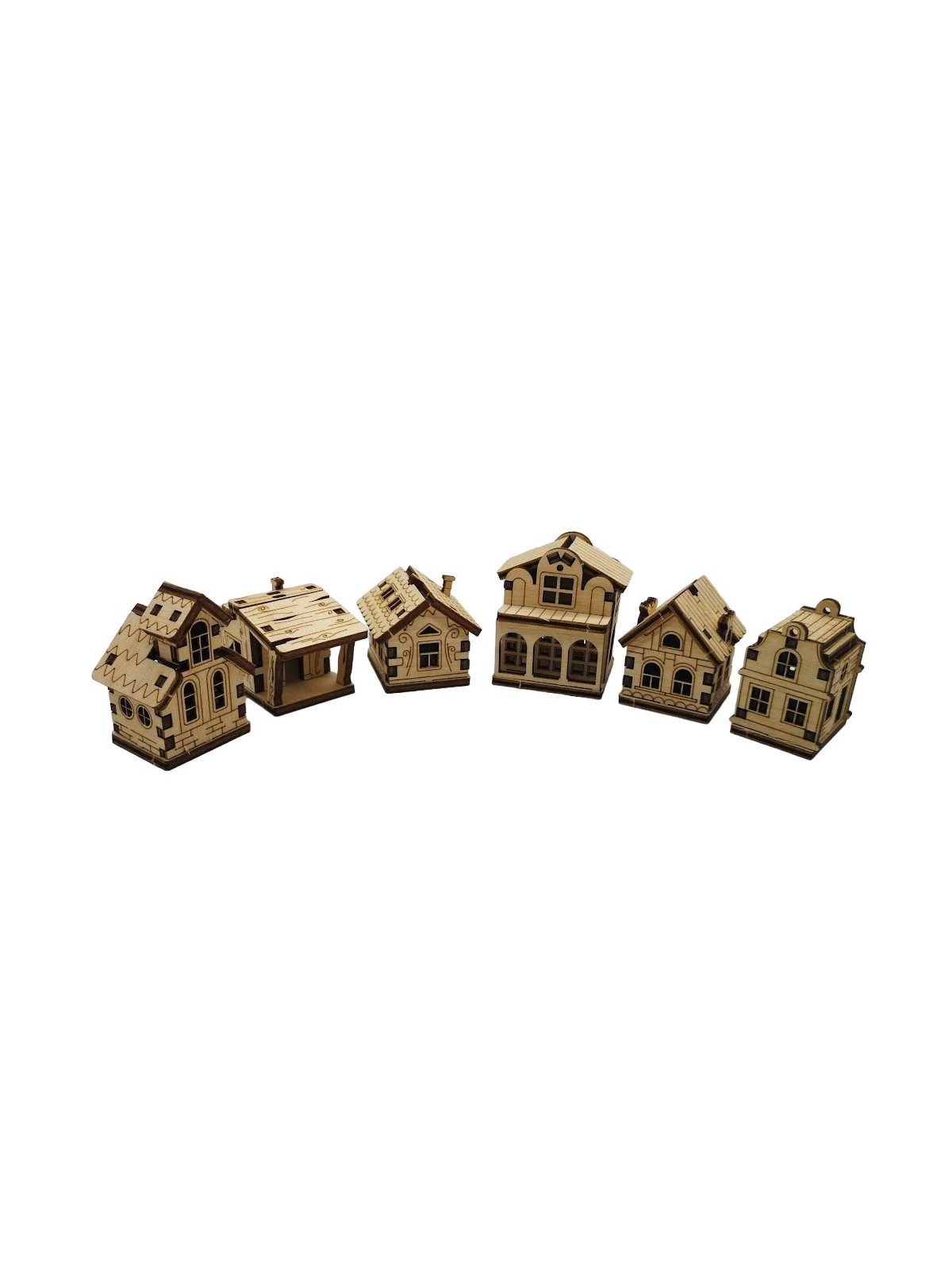 Decorative mini houses 6 pcs