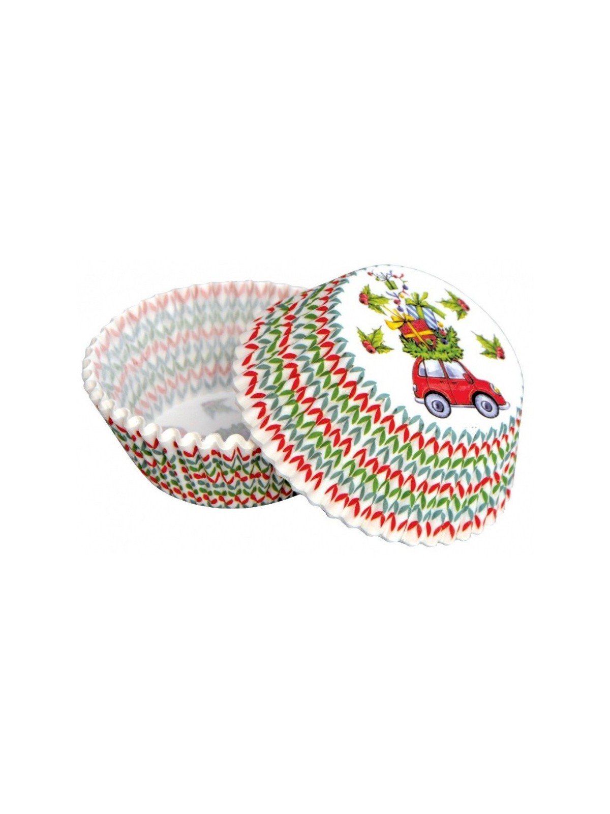 Baking Cups - Weihnachten - beladenes Auto - 50 Stk