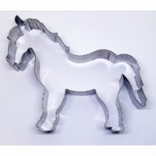 Stainless steel gingerbread cookie cutter - horse 11cm.