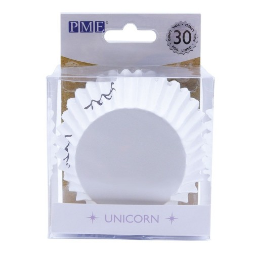 PME baking cups with foil - white - unicorn eyes - 30pcs