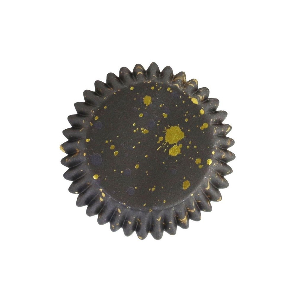 PME Foil Baking cups - black with gold flecks - 30 pcs