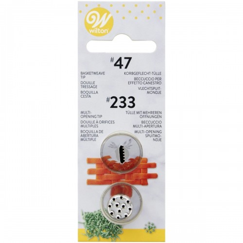 Wilton Basketweave Tip Set - tip #47 + grass tip #233.