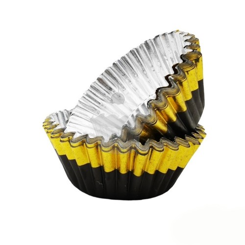 PME Foil Baking cups - black with gold trim- 30 pcs