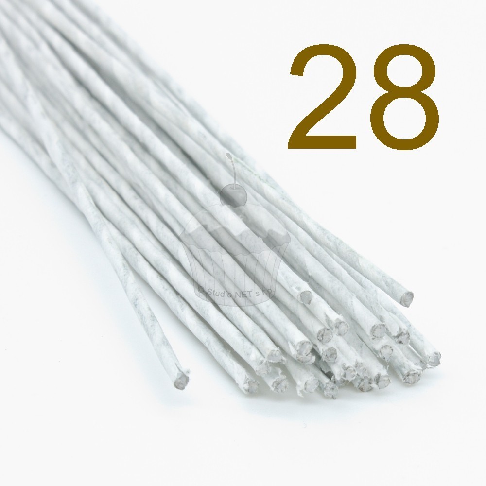 Caketools - 28  aranžovací drátky bílé - 50ks