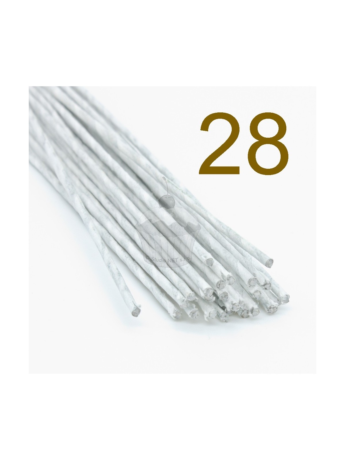 Caketools - 28  aranžovací drátky bílé - 50ks