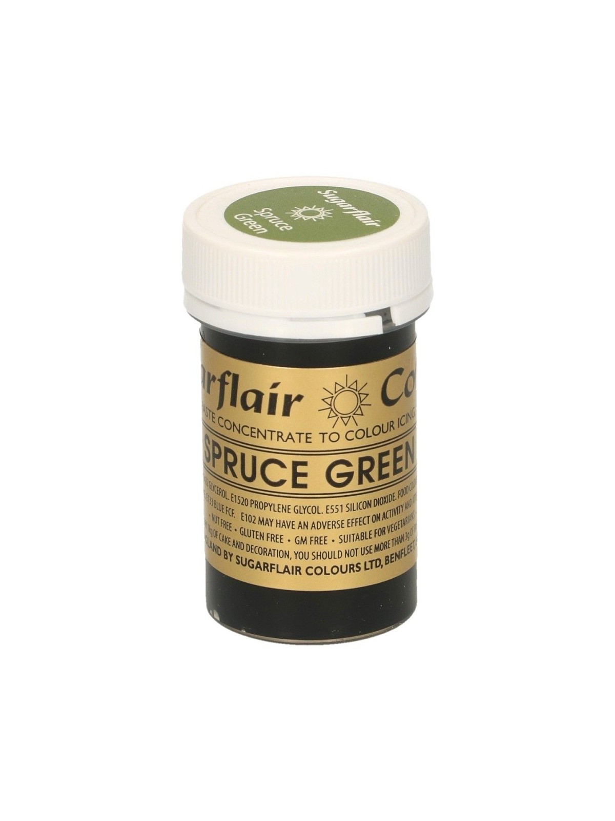 Sugarflair gel colour - spruce green - Spruce Green - 25g