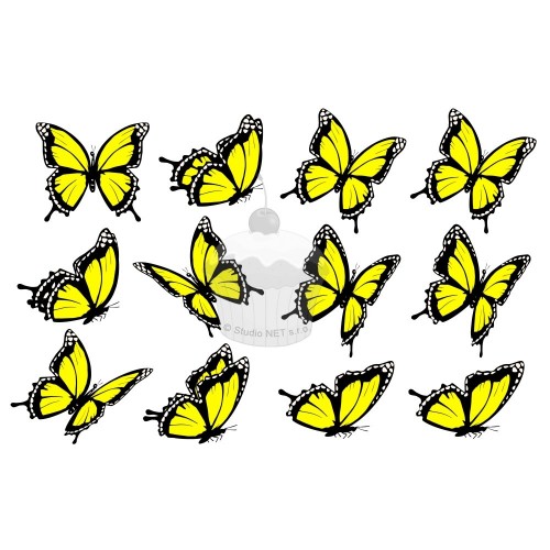 "Yellow butterflies 12 pcs" - A4