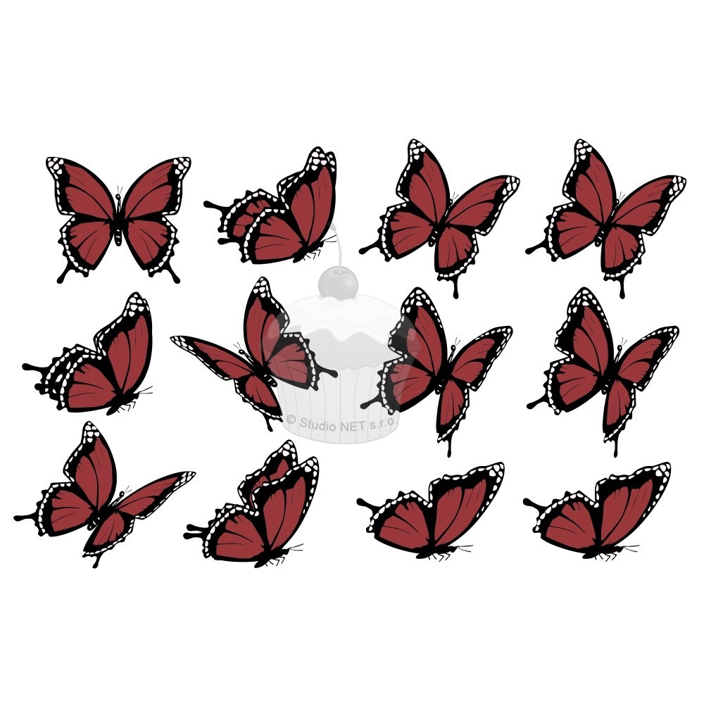"Braune Schmetterlinge II.  12 Stk" - A4
