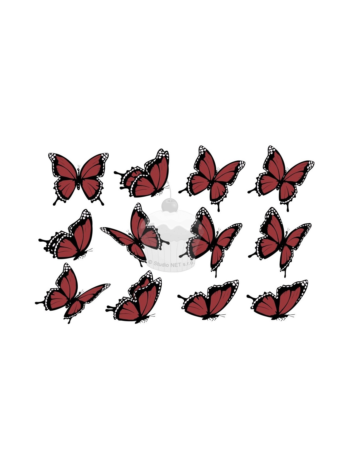 "Braune Schmetterlinge II.  12 Stk" - A4