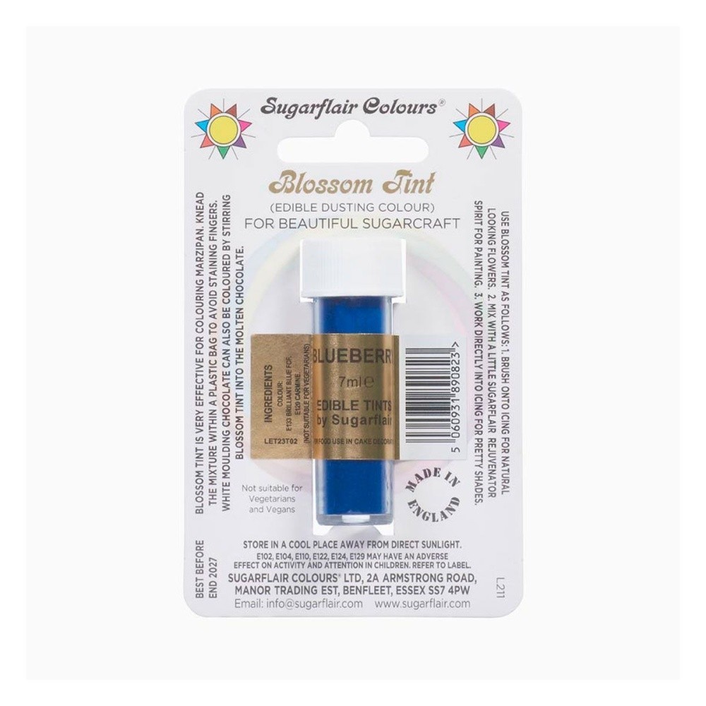 Sugarflair blossom tint - powder color - Blueberry - blue - 7ml