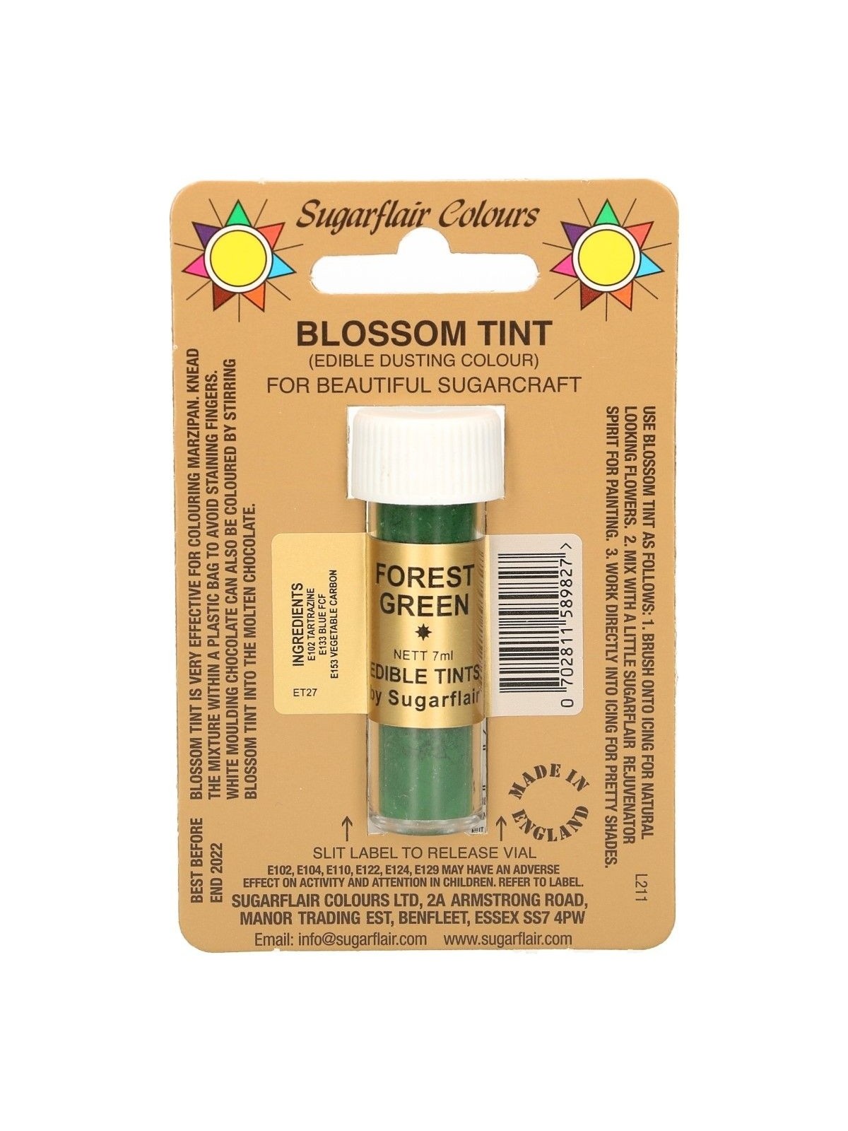 Sugarflair Dusting Colours - Waldgrün - FOREST GREEN - 7ml