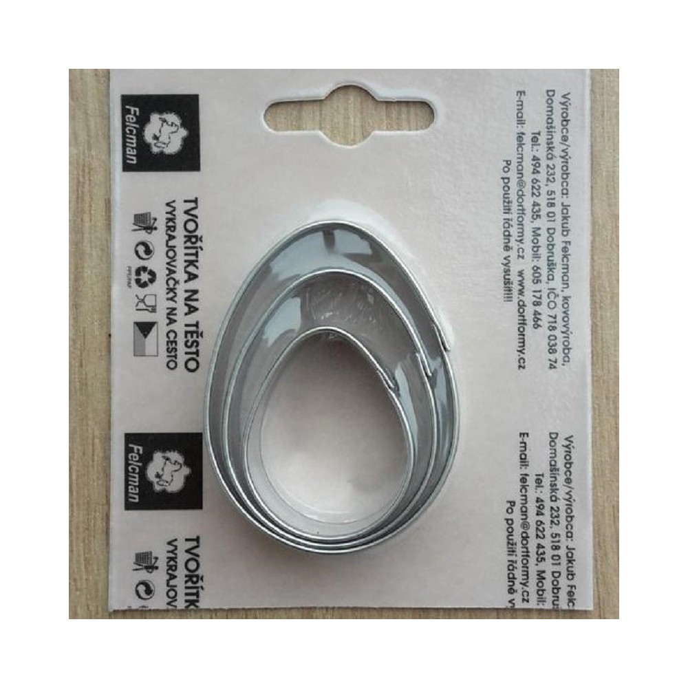 Set of cookie cutters - small eggs 3pcs