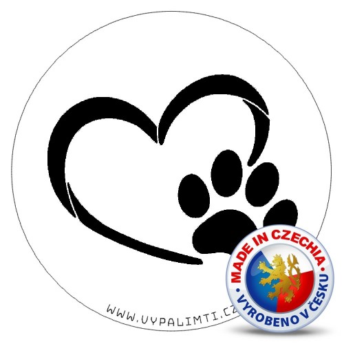 Stencil template - Heart with a paw