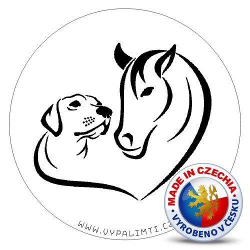 Stencil template - Heart horse and dog