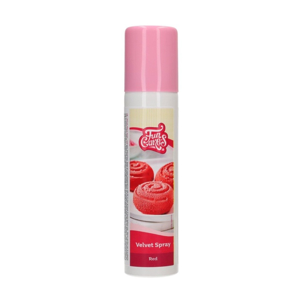 FunCakes Sametový efekt sprej  - červený 100ml