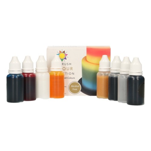 Sugarflair airbrush color collection set - ALCOHOL FREE - 8 x 14ml