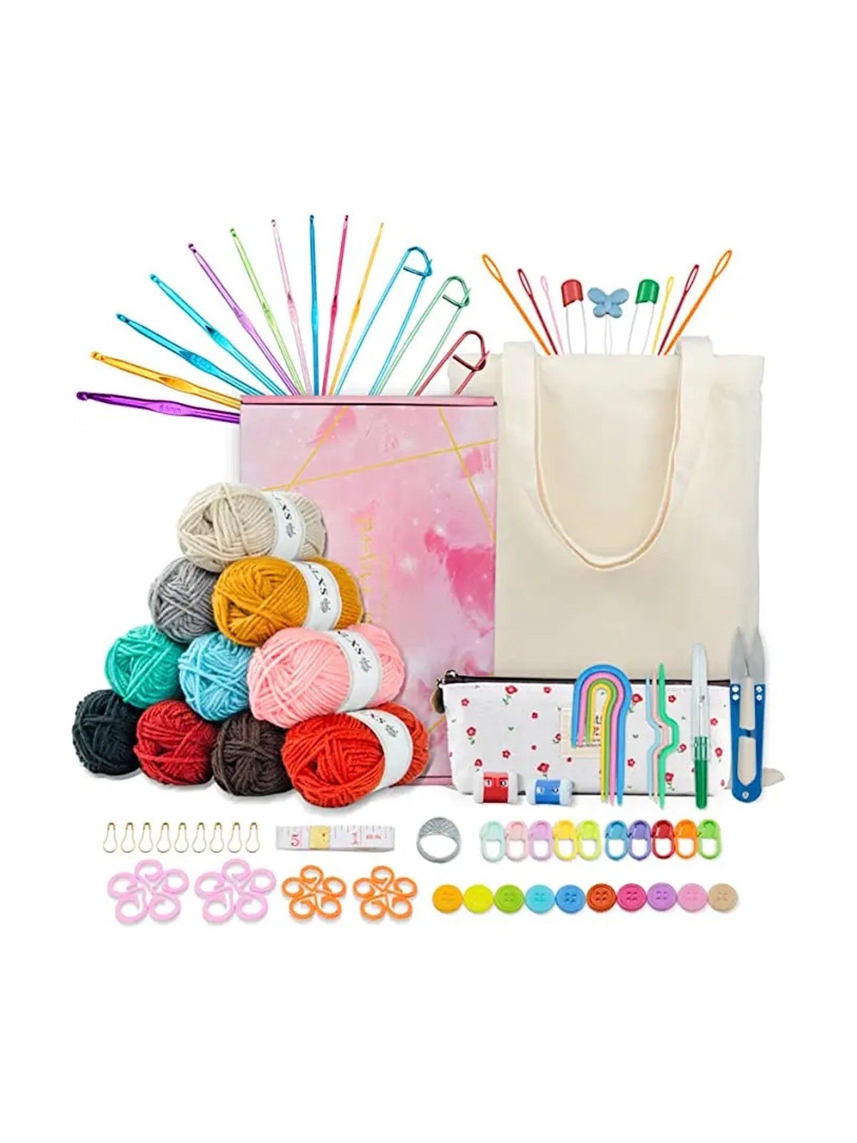 Starter set for creative crochet - 96 pcs