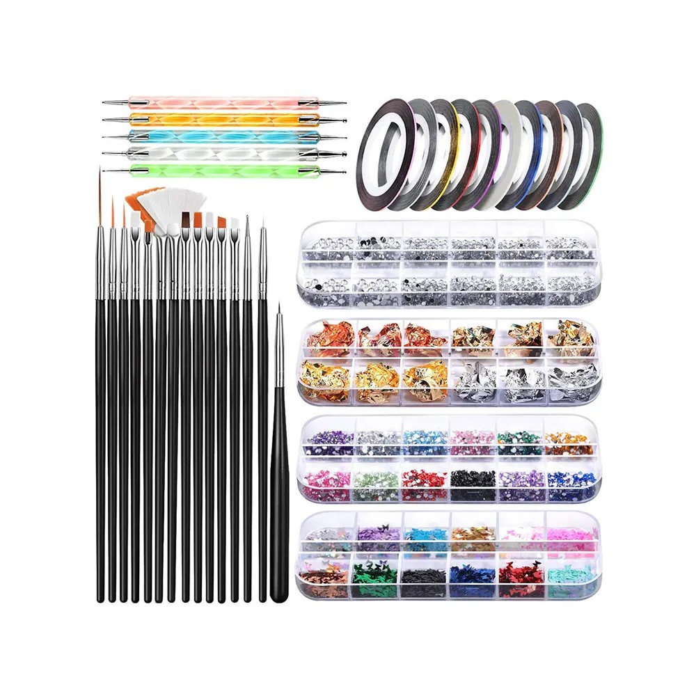 Set for decorating nails 20 pcs + ornaments