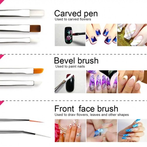 Set for decorating nails 20 pcs + ornaments