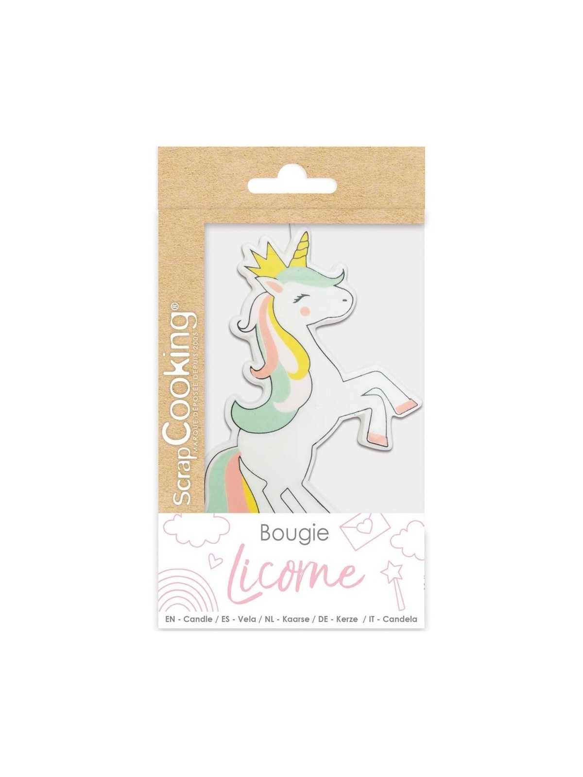 ScrapCooking XXL cake candle - Unicorn with crown - 1pc