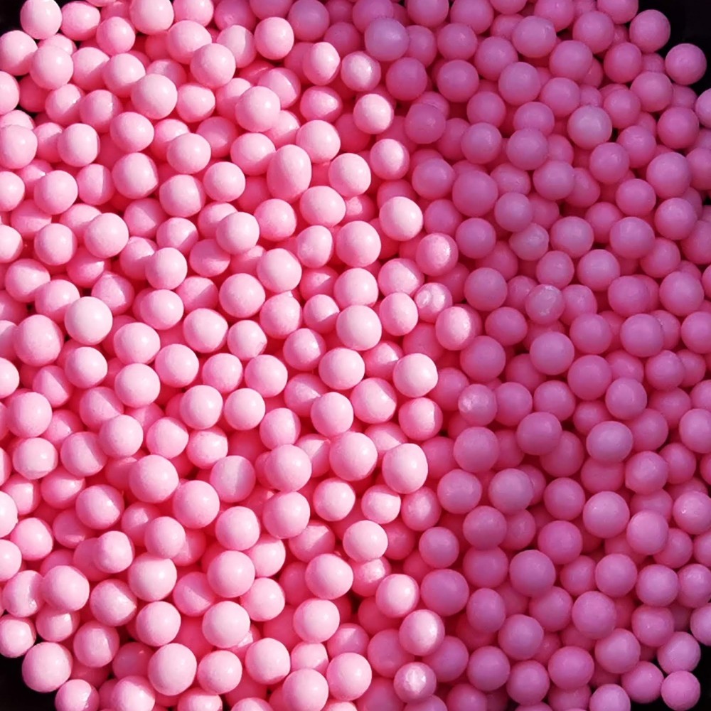 Sugar pearls 4mm - pink  - 100g