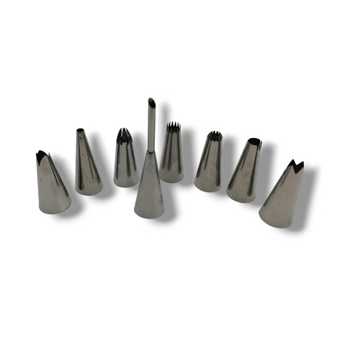 Set of pastry tips with filling tip 8 pcs