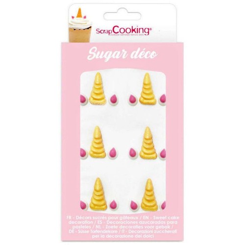 Scrapcooking Unicorn sugar decoration - horn and ears / 6