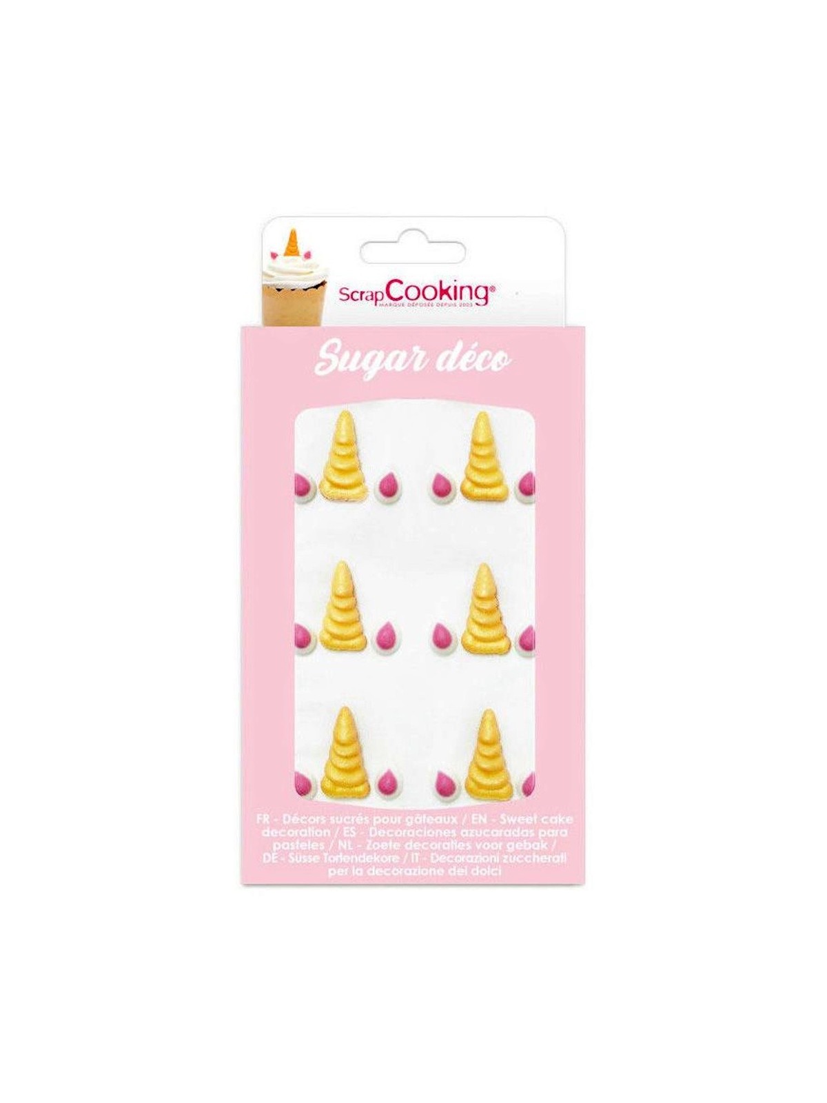 Scrapcooking Unicorn sugar decoration - horn and ears / 6