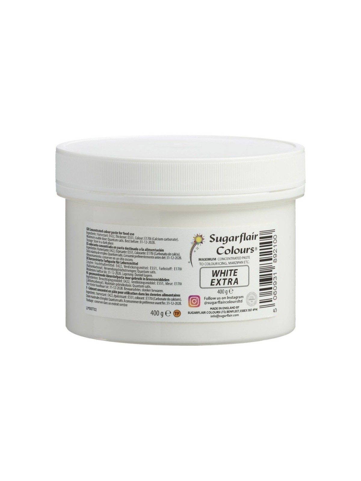 Sugarflair Half Hollow White - MAX Extra White - White Extra 400g