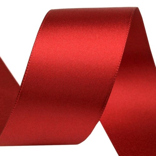 Atlasband mit doppelseitigem Satin - rot - 5 m / 40 mm