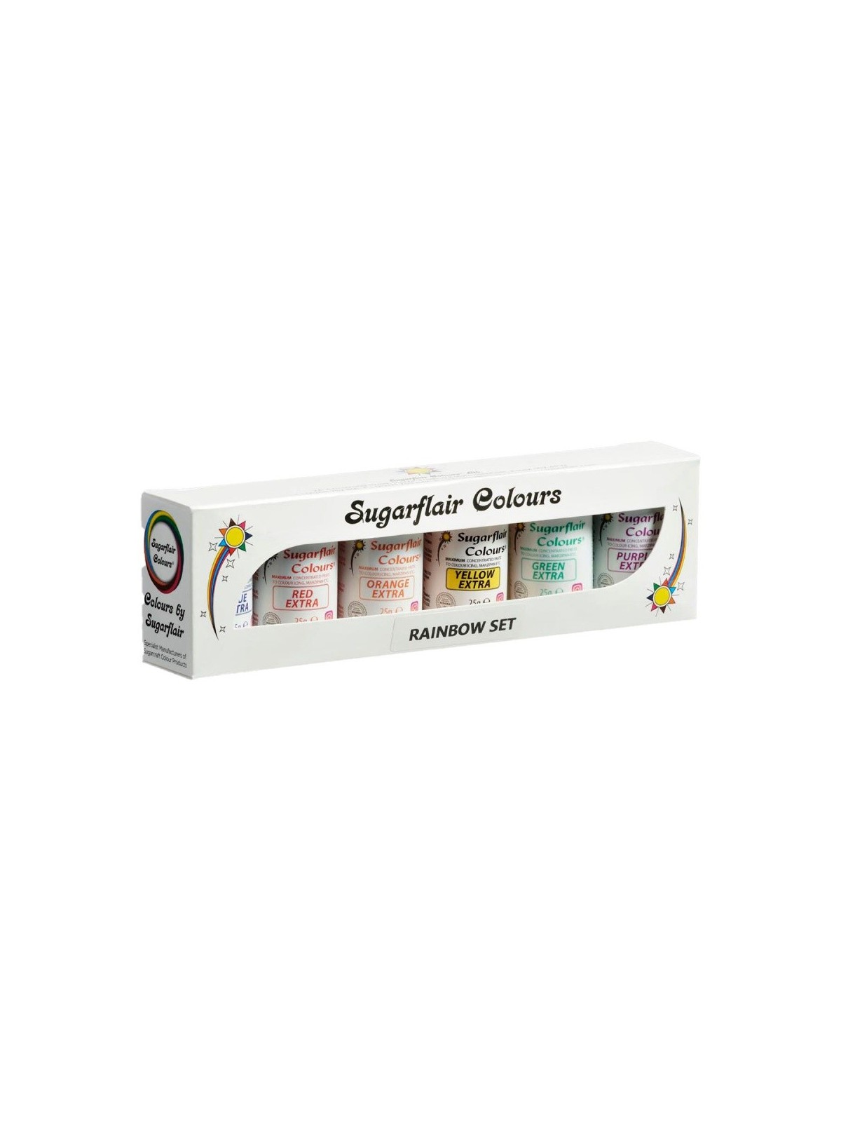 Sugarflair gel colors - Rainbow set – EXTRA - 6 x 25 g