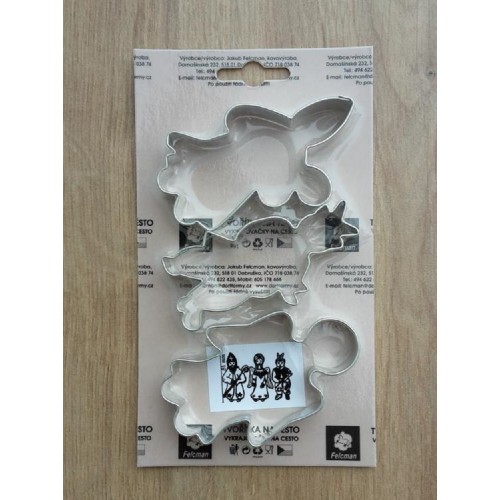 Set of cookie cutters - devil, St. Nicholas, angel