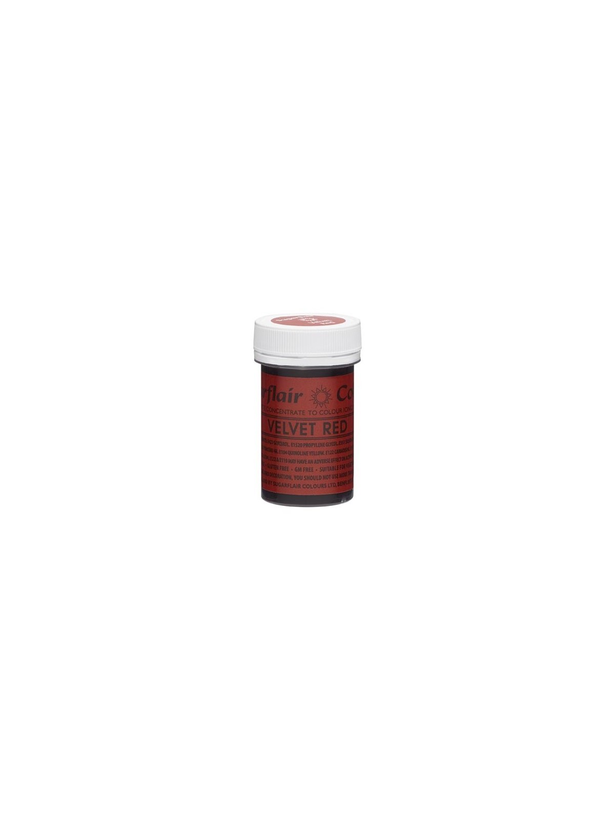 Sugarflair Gel-Farbe - Rot - Red Velvet 25g