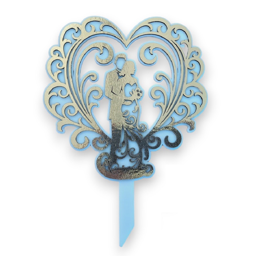 Cake topper - Wedding heart XL gold