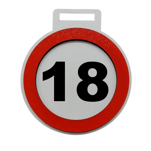 Birthday medal - mark with a number and text