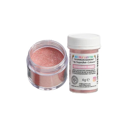 Sugarflair Essbarer Glanz Puderfarbe - pink – Schimmerndes Rosa, 4 g