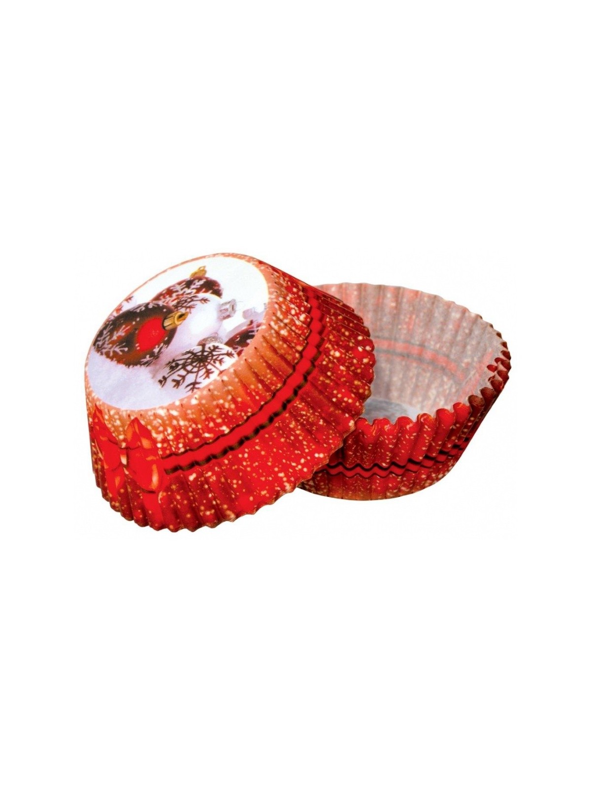 Baking cups - Christmas - red Christmas ornaments - 50 pcs