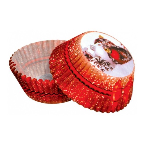 Baking cups - Christmas - red Christmas ornaments - 50 pcs