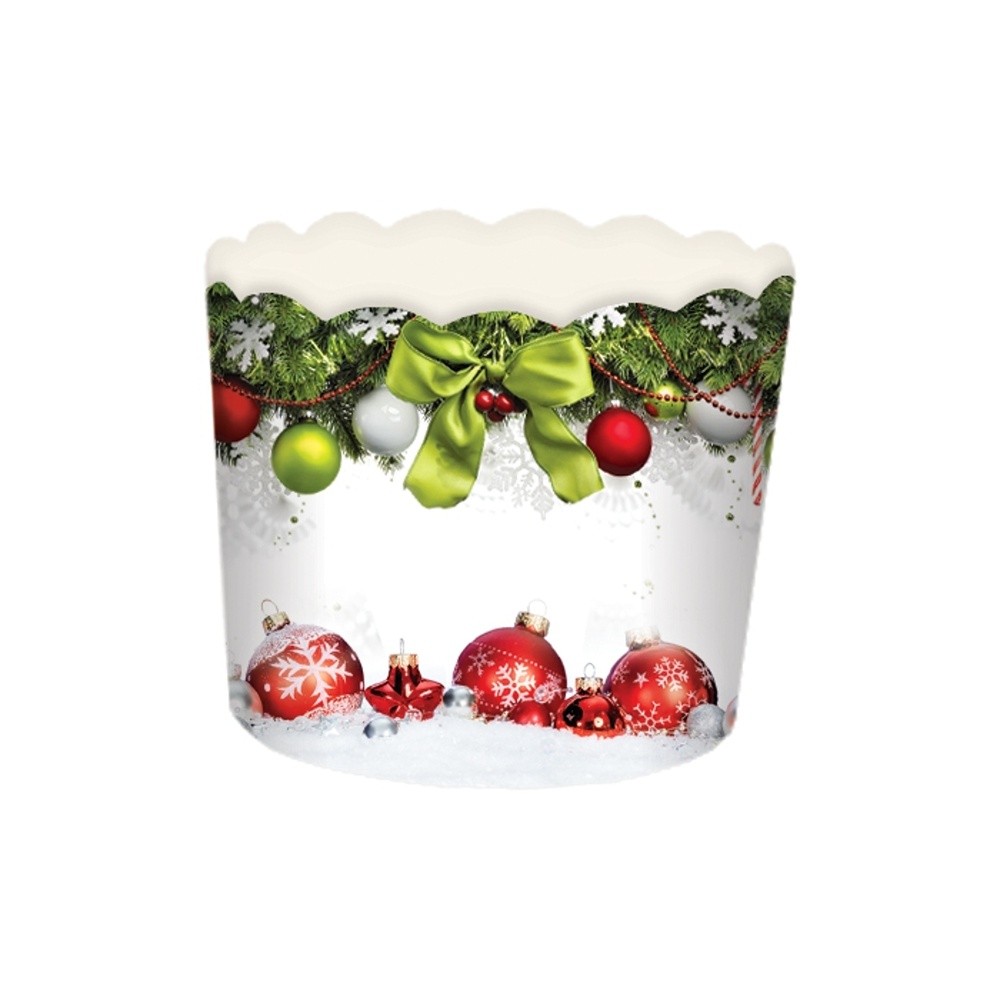 Muffin basket solid - Christmas - 24pcs