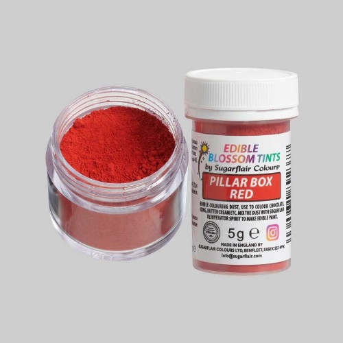 Sugarflair blossom tint - prachová barva - Pillar box Red - 5g