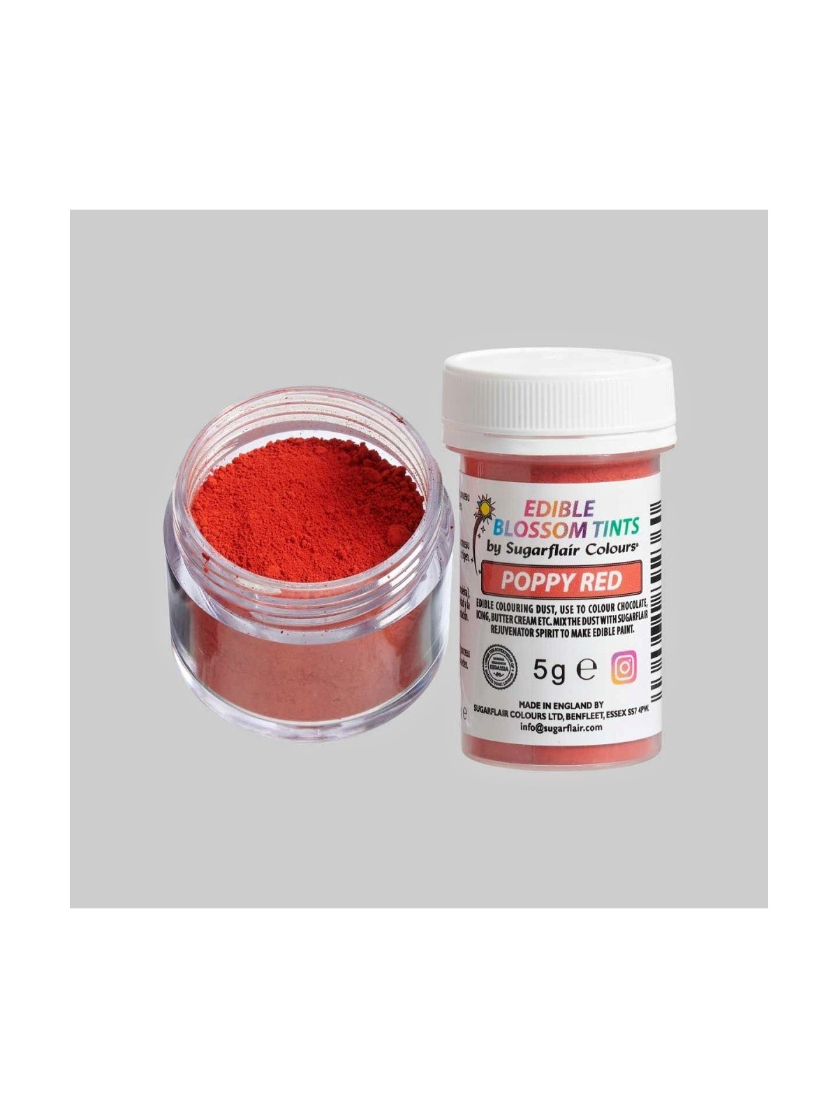 Sugarflair blossom tint - prachová barva - Poppy Red - 5g