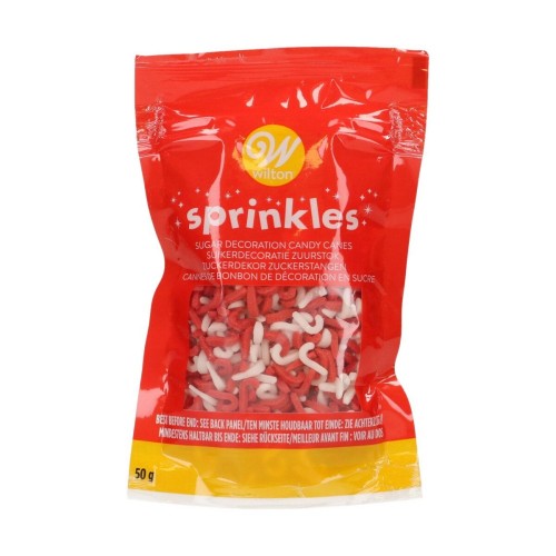 Wilton Candy Cane Sprinkle Mix - sugar canes - 50g