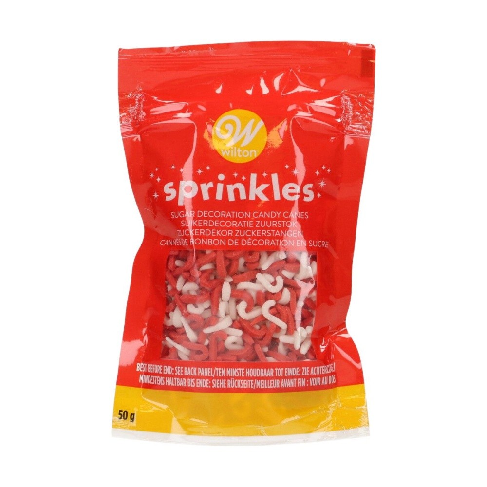 Wilton Zuckerdekoration Candy Cane Streusel-Mix - Zuckerstangen - 50g