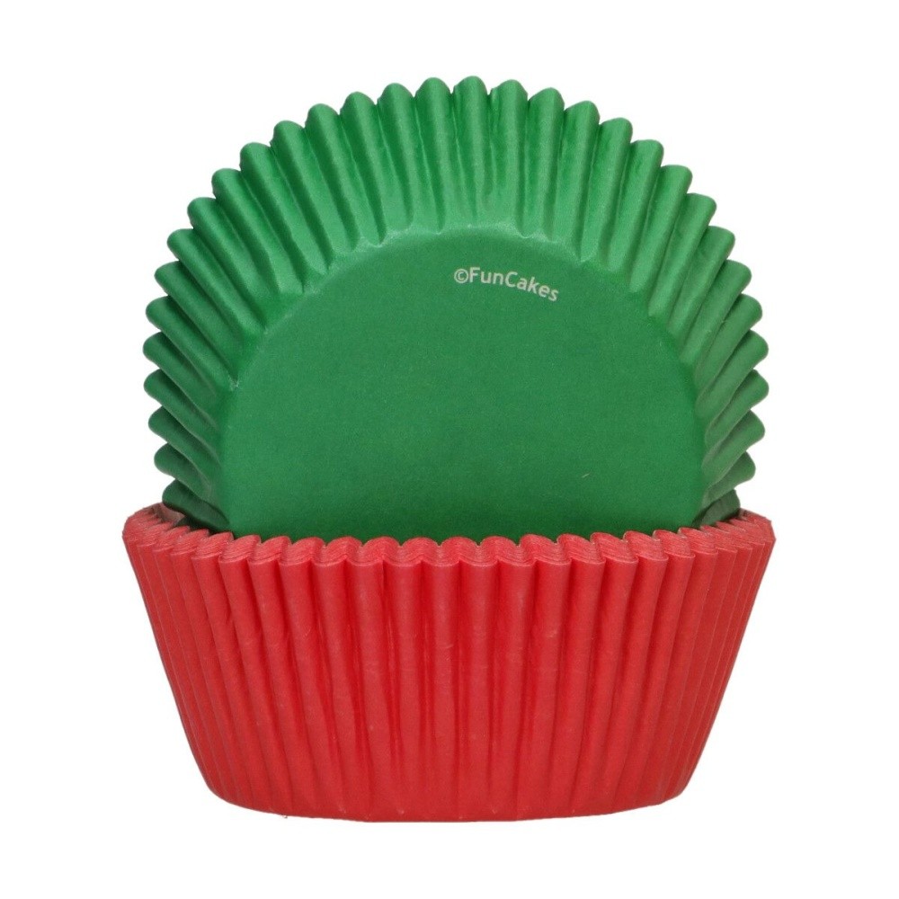 FunCakes Cupcake Liners - Red / Green - 48pcs